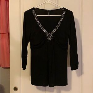 White House Black Market - black dressy top